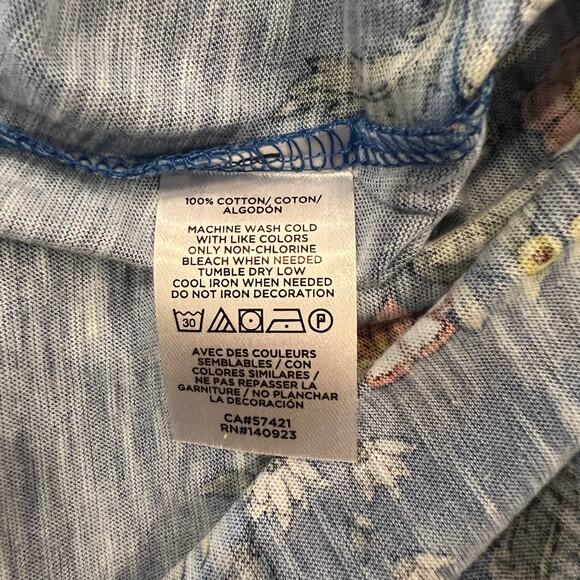 NWT LOFT Royal Blue Floral Vintage Soft V-Neck Tee - SIZE S - Picture 6 of 7